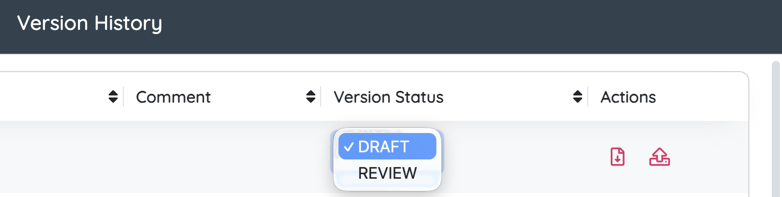 Setting an article version to status REVIEW