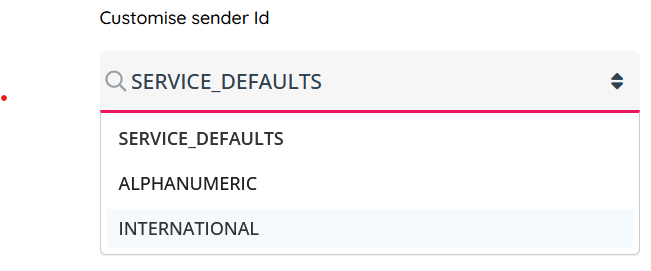 Customising SMS sender id