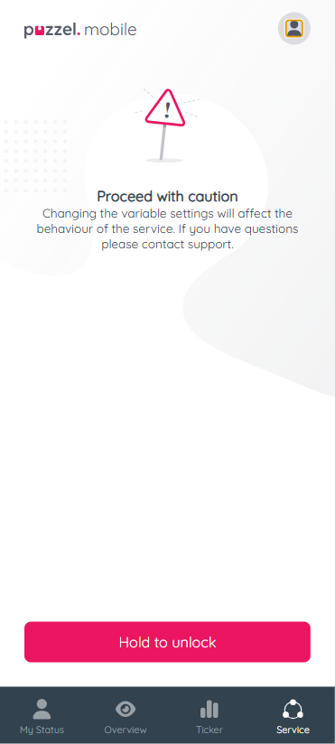 Service variables warning 