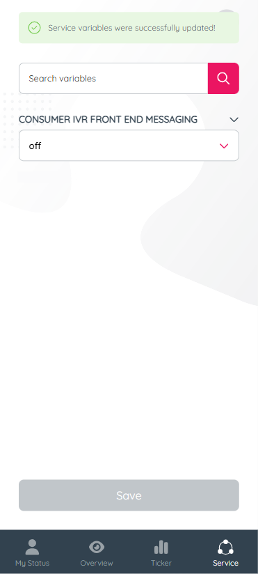 Service variables - Save