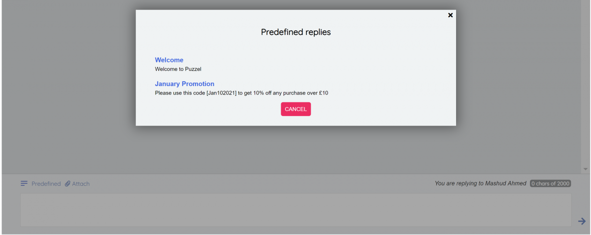Social Predefined replies