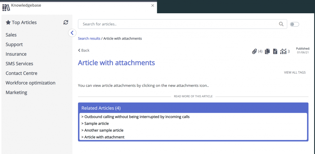 KB Widget Related Articles