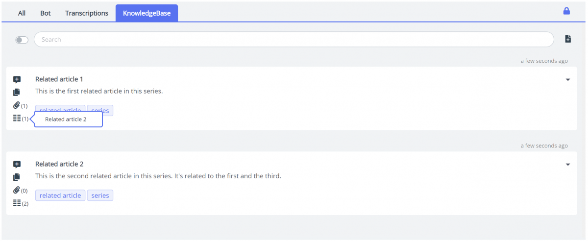 knowledgebase panel - related articles