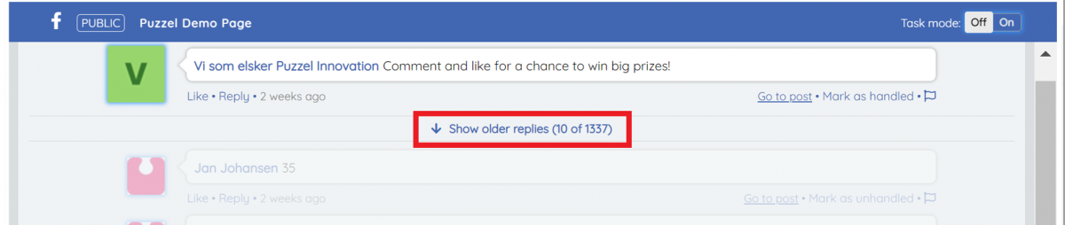 Social FB Handling large posts