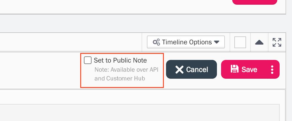 Public note checkbox view