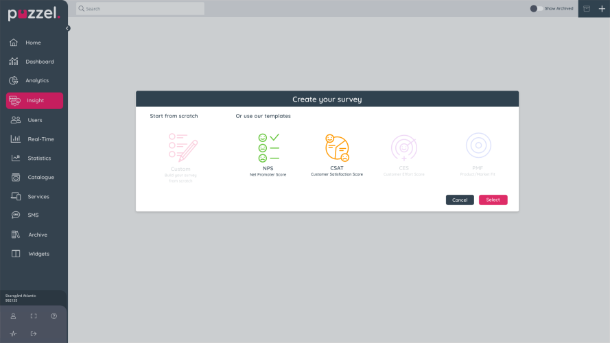 Customer Insight Survey Type Selection