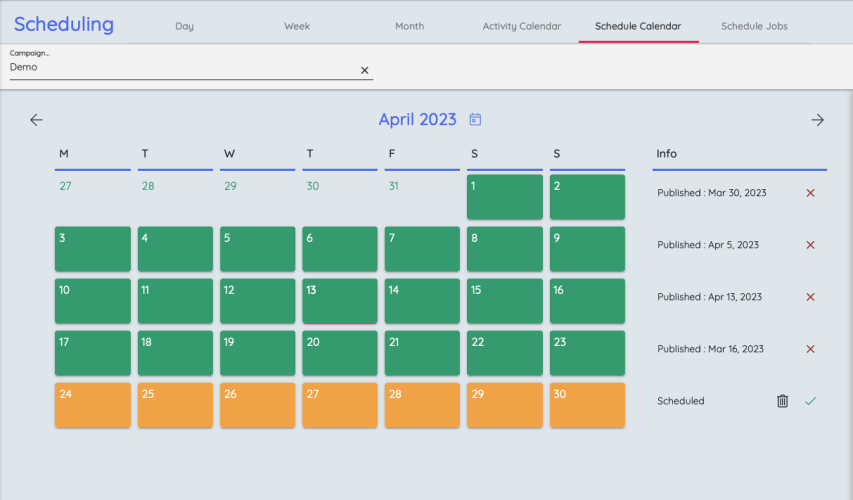 Schedule Calendar English